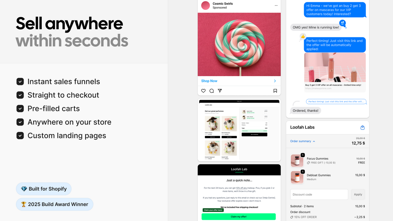 cart links, direct checkout