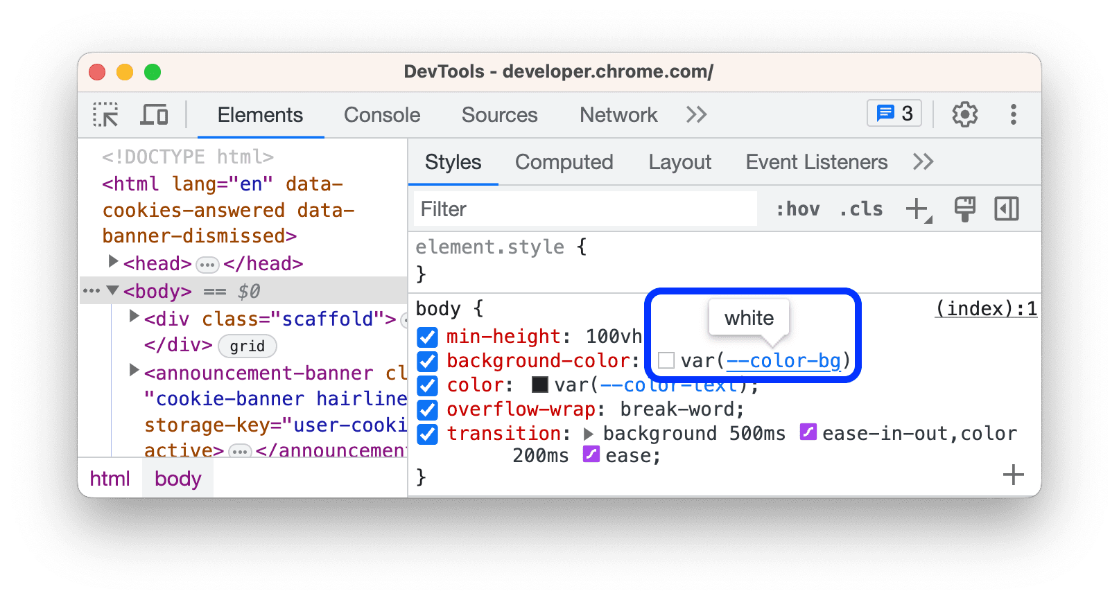 具有自定义 CSS 属性值的工具提示。