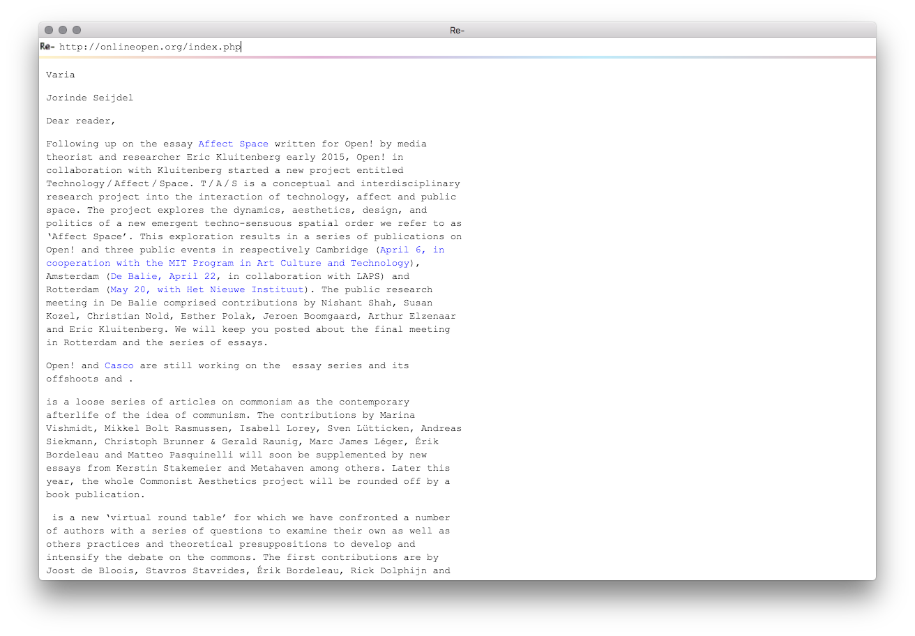 Re- A modular content-driven web browser.