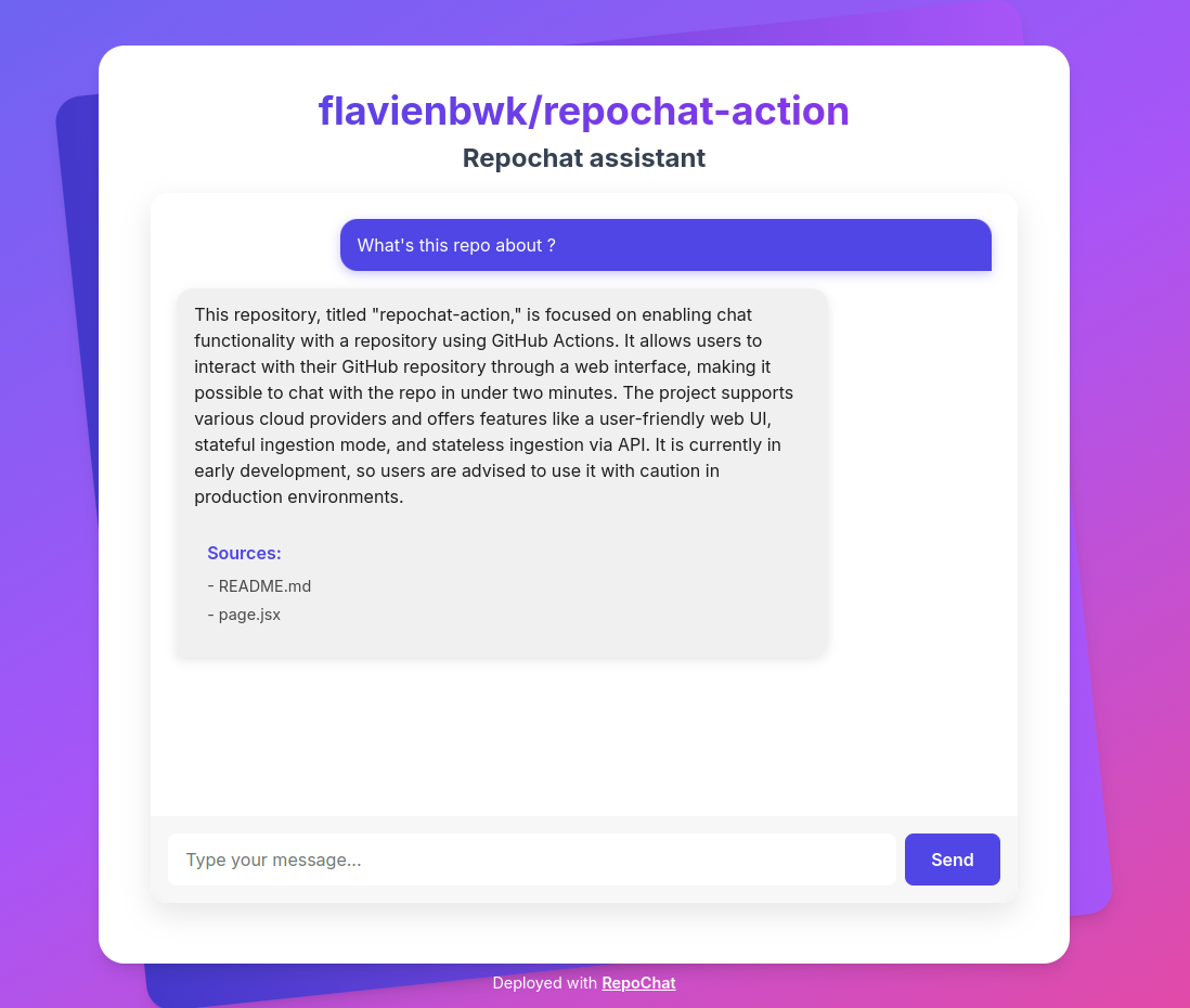 RepoChat interface example