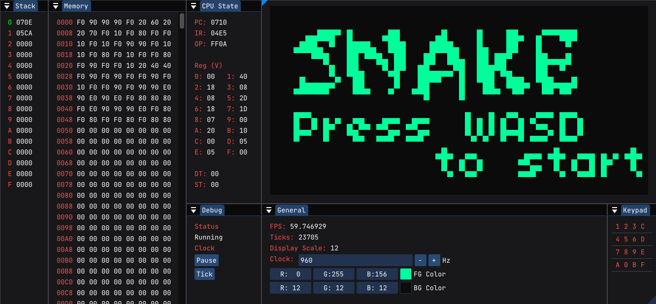 Screenshot of the interface