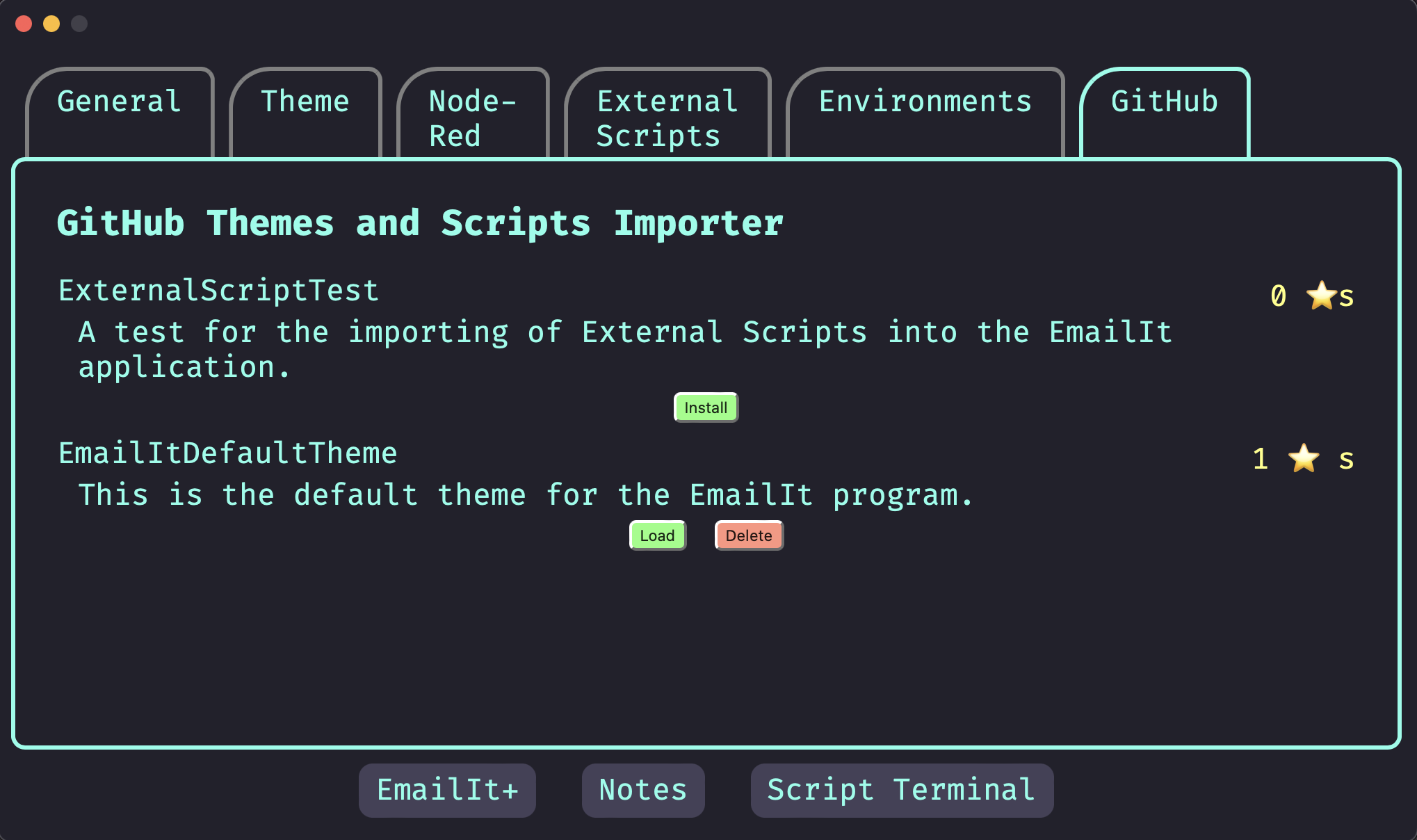 GitHub Importer Screen
