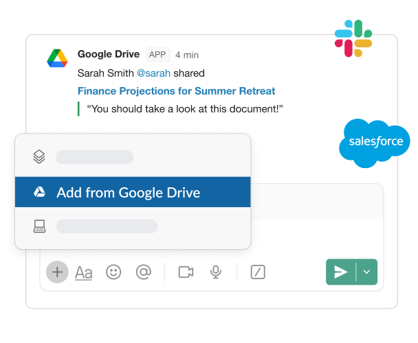 Fájl importálása a Google Drive-ból egy harmadik féltől származó alkalmazásba, például a Salesforce-ba
