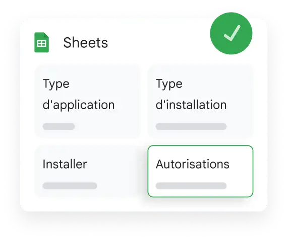 Pop-up Google Sheets dans lequel est affichée la gestion des paramètres par Google Chrome Enterprise